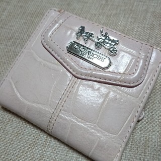 コーチ(COACH)の☆専用☆COACH コーチ ミニ財布 二つ折り 型押し ピンク レディース(財布)