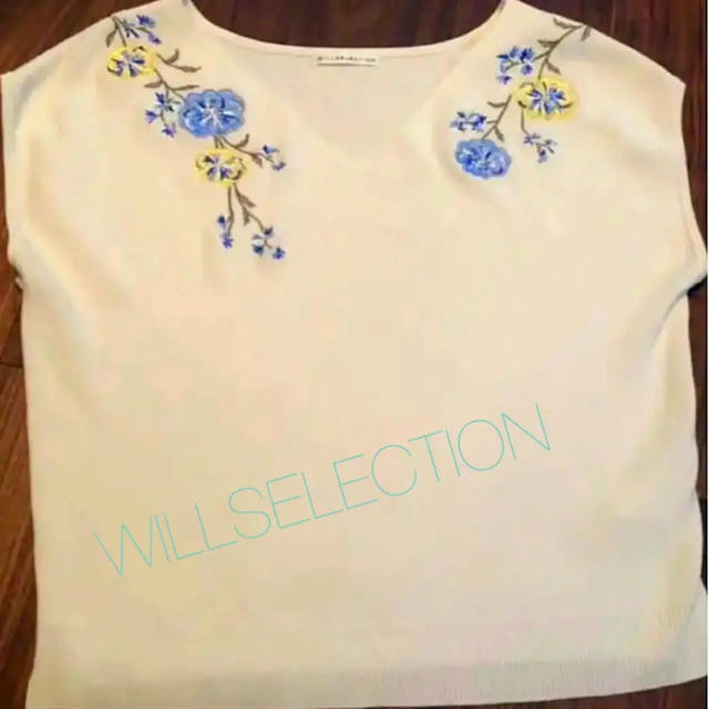 WILLSELECTION(ウィルセレクション)のWILLSELECTION ボタニカル刺繍トップス レディースのトップス(カットソー(半袖/袖なし))の商品写真