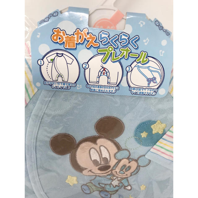 Disney(ディズニー)の新品◎50～60◎綿100% 新生児 ロンパース 半袖 ミッキー ディズニー キッズ/ベビー/マタニティのベビー服(~85cm)(ロンパース)の商品写真