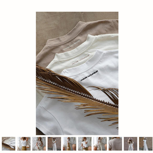 room306 CONTEMPORARY(ルームサンマルロクコンテンポラリー)のEmbroidered Cotton T-shirt  Color Ivory レディースのトップス(Tシャツ(半袖/袖なし))の商品写真