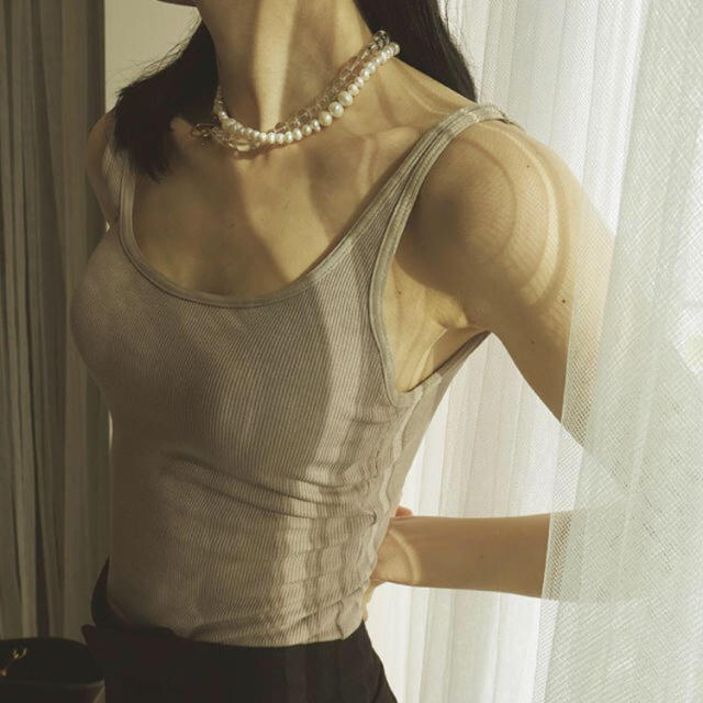 Junko Kato × Ravijour カップ付きタンク 霞色