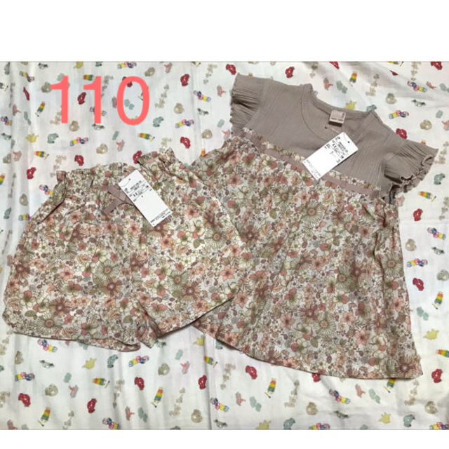 petit main - 新品 petit main 花柄タックチュニック 110 セットアップ
