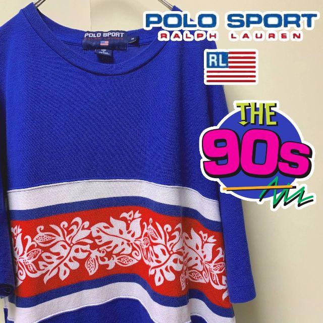 POLO RALPH LAUREN(ポロラルフローレン)の90s POLO SPORT ポロスポーツ セーリング ピケTシャツ M メンズのトップス(Tシャツ/カットソー(半袖/袖なし))の商品写真