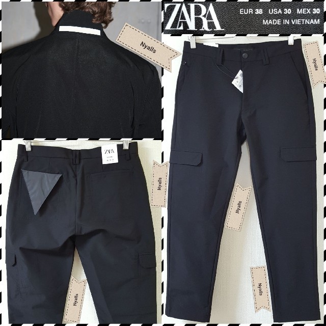 ZARA(ザラ)の新品★タグ付き★多機能★セットアップ★カーゴパンツ★ジャケット★レア★コンビ★黒 メンズのスーツ(セットアップ)の商品写真