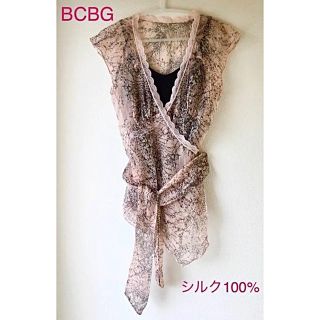 ビーシービージーマックスアズリア(BCBGMAXAZRIA)のBCBG MAXAZRIA シルク カシュクール トップス(カットソー(半袖/袖なし))