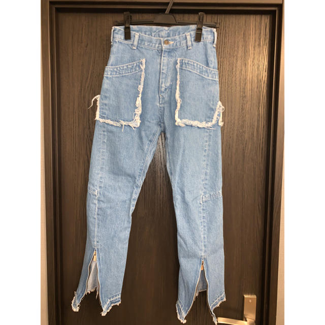 Yohji Yamamoto(ヨウジヤマモト)のsulvam 2018SS CRASH THREE-D DENIM PANTS メンズのパンツ(デニム/ジーンズ)の商品写真