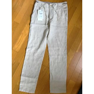 ザラ(ZARA)のZARA  メンズ　麻　ストレートパンツ　新品　タグ付き(スラックス)