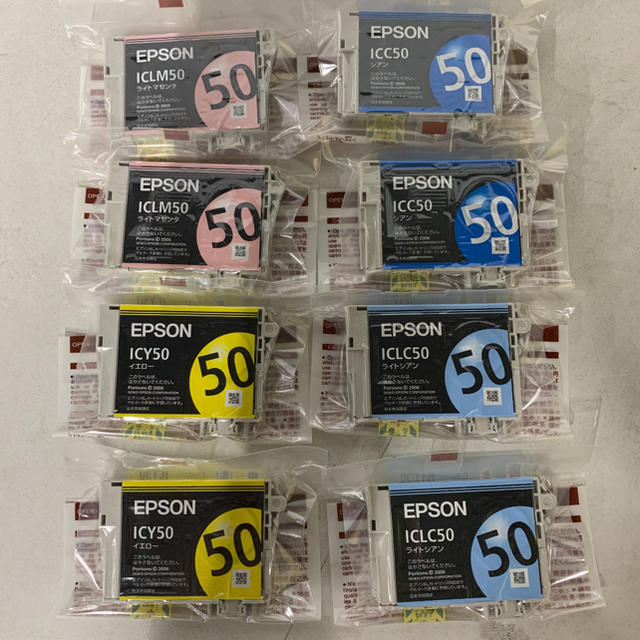 EPSON(エプソン)のEPSON 純正インク4色✖️2  8個セット　IC50シリーズ インテリア/住まい/日用品のオフィス用品(OA機器)の商品写真