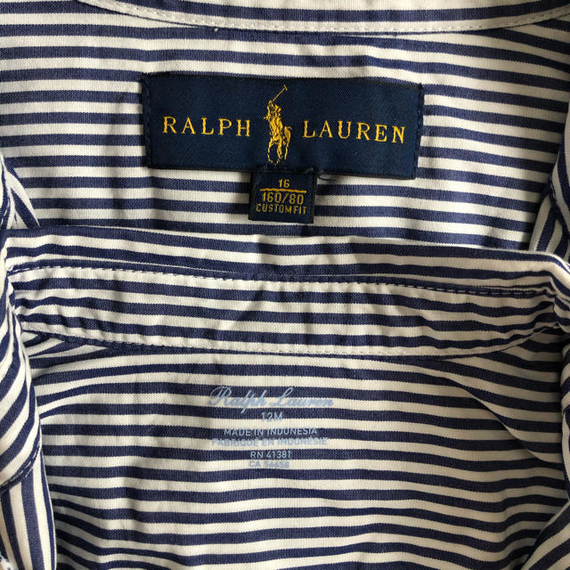 Ralph Lauren(ラルフローレン)の【チップ様専用】ラルフローレン シャツ　親子ペア キッズ/ベビー/マタニティのベビー服(~85cm)(シャツ/カットソー)の商品写真