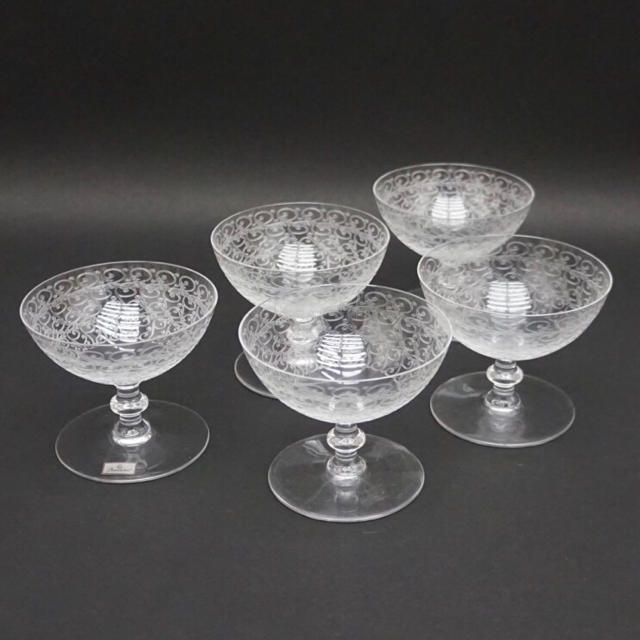 バカラ ローハン シャンパンクープ 5客 傷無 美品 Baccarat 古美術品