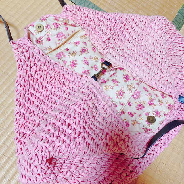 ♡PINK♡かごバッグ レディースのバッグ(かごバッグ/ストローバッグ)の商品写真