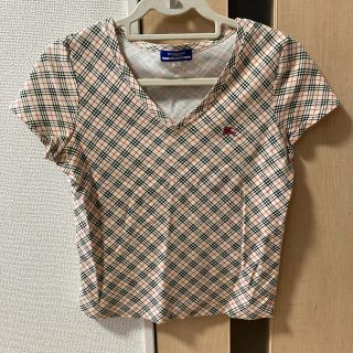 バーバリーブルーレーベル(BURBERRY BLUE LABEL)のBurberry ブルーレーベル ノバチェック柄カットソー レディース Mサイズ(カットソー(半袖/袖なし))