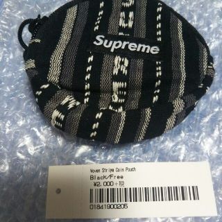 シュプリーム(Supreme)の20SS Woven Stripe Coin pouch Black 未使用品(コインケース/小銭入れ)