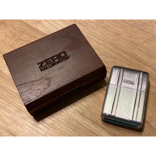 ファッション小物Zippo/ライター/ゼロハリバートン/シルバー/2002年/銀/木箱入/未使用