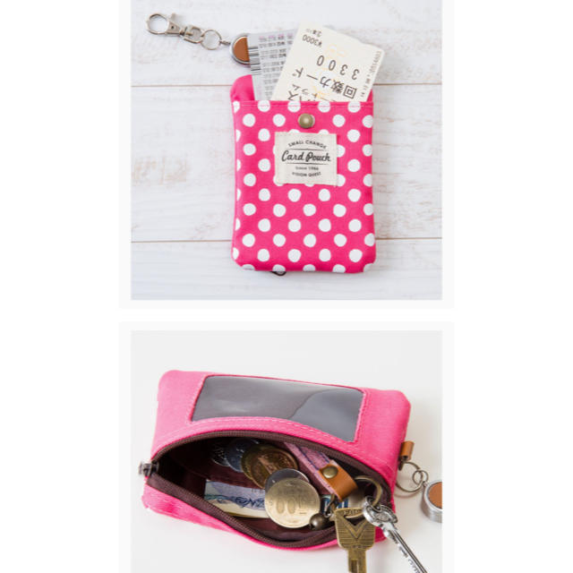 新品 ICパスポーチ ドットピンク レディースのファッション小物(名刺入れ/定期入れ)の商品写真