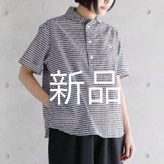 ダントン(DANTON)の値下げ【新品】DANTON ダントン  ギンガムチェック半袖シャツ　36(シャツ/ブラウス(半袖/袖なし))