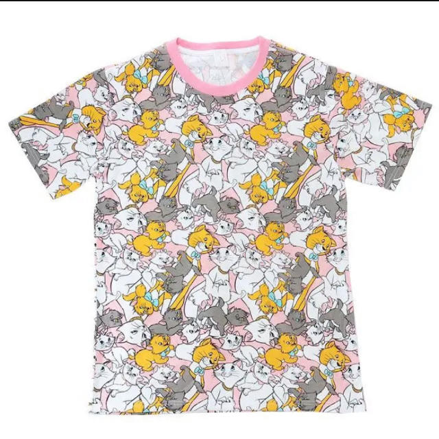 Disney(ディズニー)のDisney マリー おしゃれキャット総柄 Tシャツ Lサイズ レディースのトップス(Tシャツ(半袖/袖なし))の商品写真