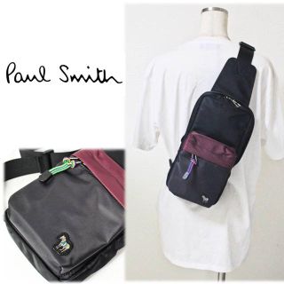 ポールスミス(Paul Smith)の 《ポールスミス》新品 ボディバッグ カラーブロックゼブラパッチ 黒(ボディーバッグ)