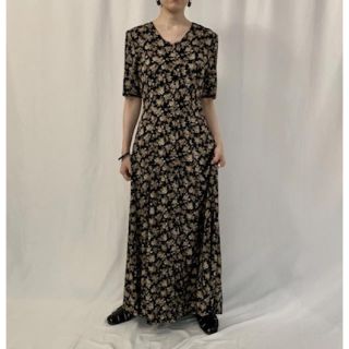 エディットフォールル(EDIT.FOR LULU)のsham様専用　Black Floral Laceup Dress(ロングワンピース/マキシワンピース)