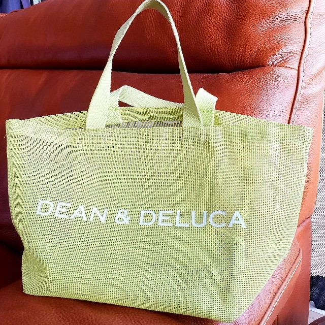 DEAN & DELUCA(ディーンアンドデルーカ)のDEAN&DELUCAライムグリーンメッシュトートスモールUSED レディースのバッグ(トートバッグ)の商品写真