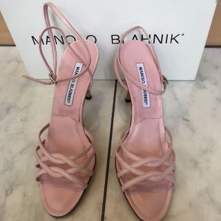 マノロブラニク(MANOLO BLAHNIK)の新品☆マノロブラニク アンクルストラップサンダル 37.5(サンダル)