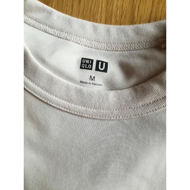 UNIQLO(ユニクロ)の【1度のみ着用】UNIQLO ユニクロ クルーネックT　ナチュラル レディースのトップス(Tシャツ(半袖/袖なし))の商品写真
