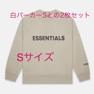 フィアオブゴッド(FEAR OF GOD)のEssentials Tan Sweatshirt  白パーカーの2枚(スウェット)