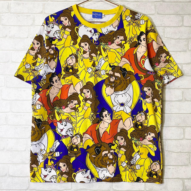 Disney(ディズニー)の【Disney】東京ディズニーリゾート限定 美女と野獣 総柄 Tシャツ/LL メンズのトップス(Tシャツ/カットソー(半袖/袖なし))の商品写真
