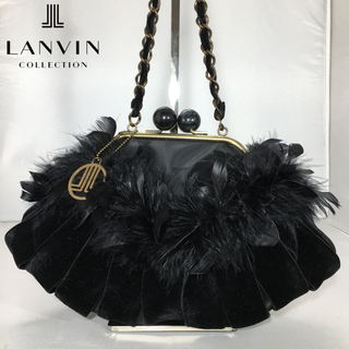 ランバンコレクション(LANVIN COLLECTION)のLANVIN/ランバン　ブラックフェザーバッグ/チェーンバッグ(ハンドバッグ)