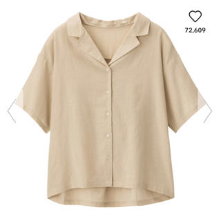 ジーユー(GU)のGU リネンブレンドオープンカラーシャツ(シャツ/ブラウス(半袖/袖なし))