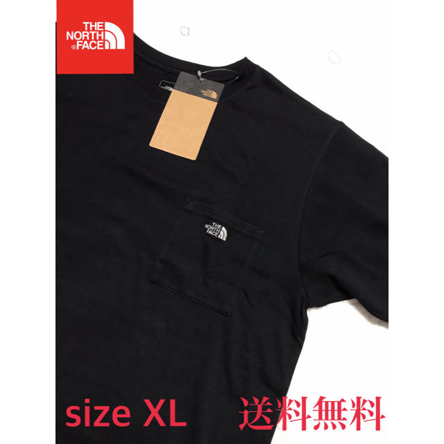 THE NORTH FACE(ザノースフェイス)の【新品】THE NORTH FACE ノースフェイス　ポケットTシャツ　黒　XL メンズのトップス(Tシャツ/カットソー(半袖/袖なし))の商品写真