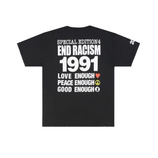 グッドイナフ(GOODENOUGH)の新品 サイズL Fragment END RACISM Tee Black(Tシャツ/カットソー(半袖/袖なし))