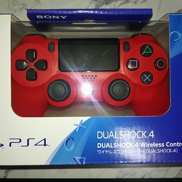 SONY(ソニー)のPS4コントローラー　DUALSHOCK４　マグマレッド　動作品 エンタメ/ホビーのゲームソフト/ゲーム機本体(その他)の商品写真