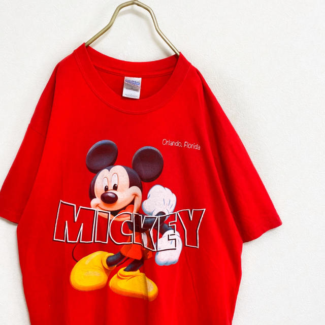 Disney(ディズニー)の【90s】ディズニー オールド ミッキー イラスト Tシャツ メンズ XL 古着 メンズのトップス(Tシャツ/カットソー(半袖/袖なし))の商品写真