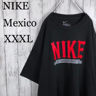 ナイキ(NIKE)の【激レア】 メキシコ製 ナイキ デカロゴ プリント Tシャツ 3XL位 スミクロ(Tシャツ/カットソー(半袖/袖なし))