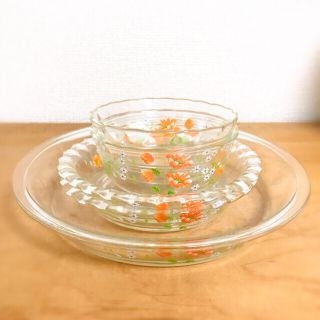 パイレックス(Pyrex)のオールドパイレックス メリーフラワーシリーズ 食器5点セット(食器)