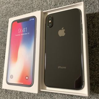 アップル(Apple)のお値下げ iPhone X 本体 64GB SIMフリー スペースグレー(スマートフォン本体)