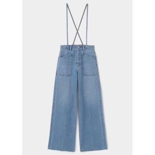 マウジー(moussy)のmoussy SUSPENDER WIDE DENIM L/BLUE 0(デニム/ジーンズ)