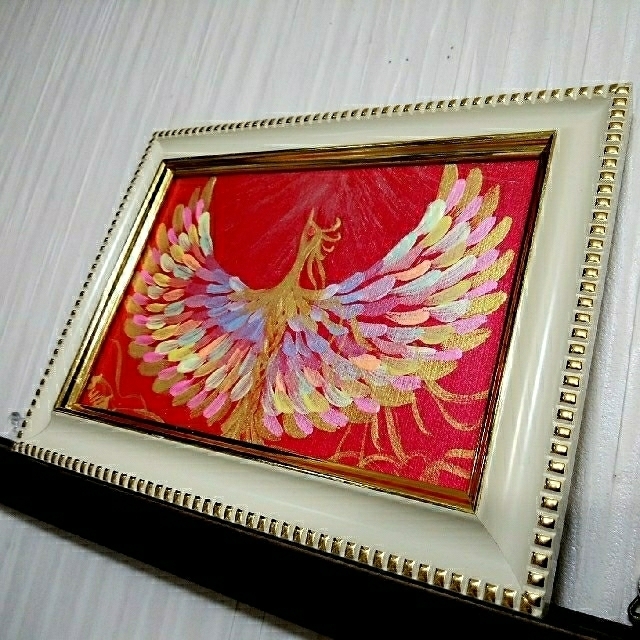 風水開運絵画*幸せの七色鳳凰 守護 全体運 健康運 子宝 女性 恋愛 色気 結婚