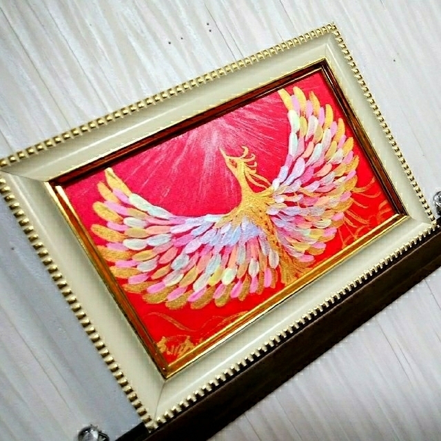 風水開運絵画*幸せの七色鳳凰 守護 全体運 健康運 子宝 女性 恋愛 色気 結婚