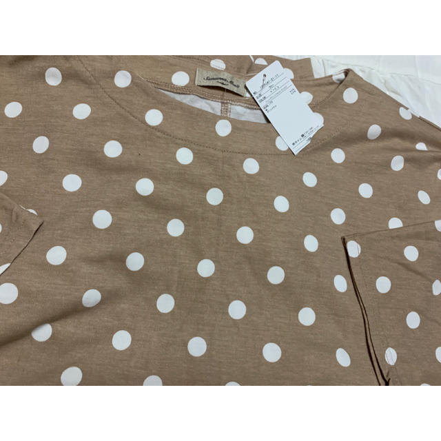 SM2(サマンサモスモス)の新品　サマンサモスモス　ドットプリントドルマンTシャツ　タイムセール レディースのトップス(Tシャツ(半袖/袖なし))の商品写真