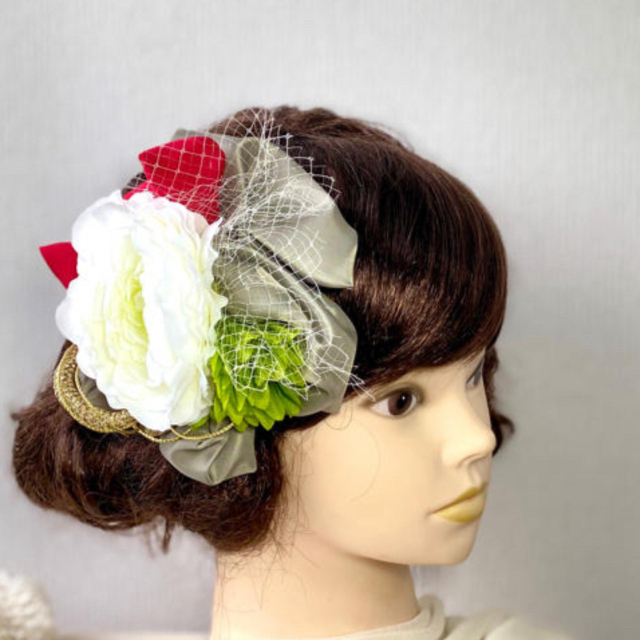 大きなお花のヘアアクセサリー 和装髪飾り 白無垢 成人式 結婚式 1