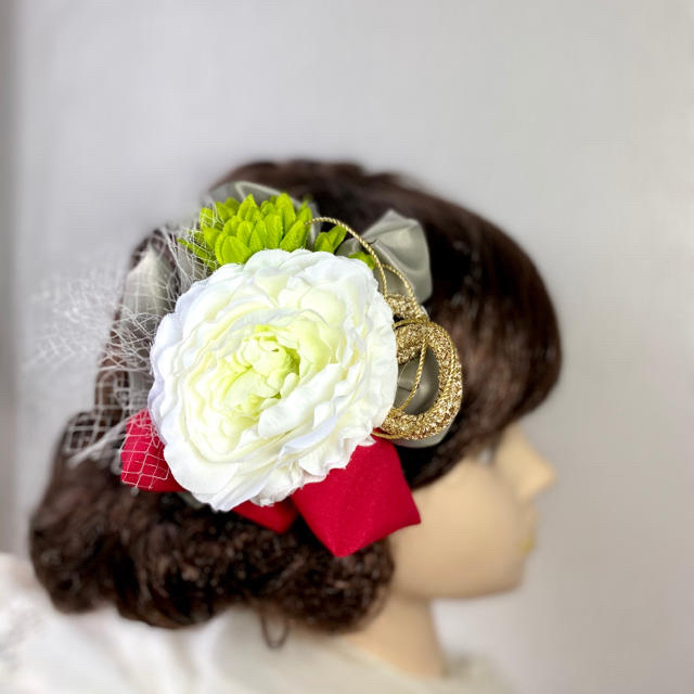 大きなお花のヘアアクセサリー 和装髪飾り 白無垢 成人式 結婚式 2