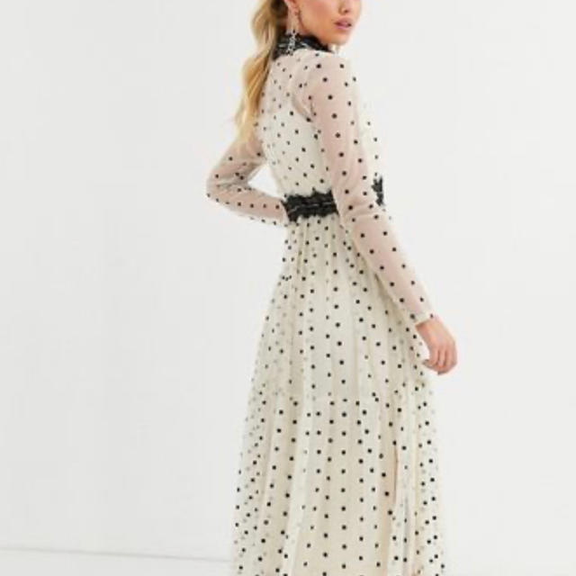 asos(エイソス)の新品未使用 ASOS【UK8】シースルードットワンピース レディースのワンピース(ひざ丈ワンピース)の商品写真