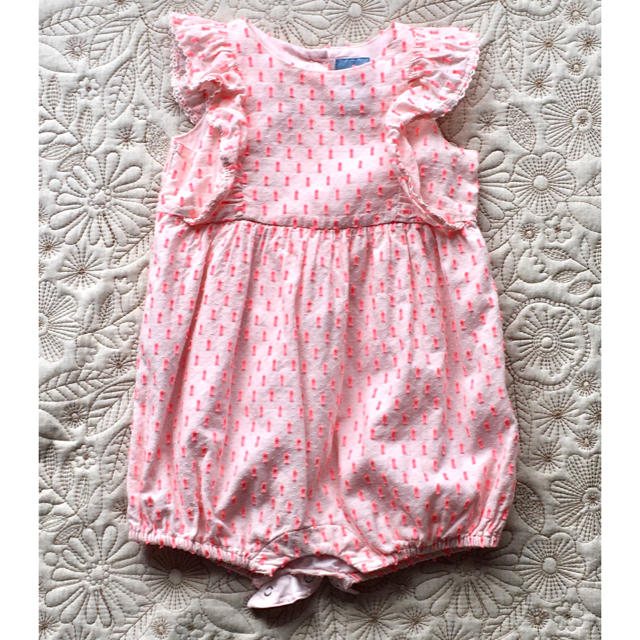 babyGAP(ベビーギャップ)のbaby GAP ピンク長ドット　ロンパース キッズ/ベビー/マタニティのベビー服(~85cm)(ロンパース)の商品写真