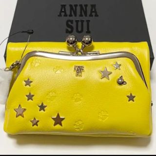 アナスイ(ANNA SUI)のANNA SUI 外口金二つ折り財布TITI&PIPI イエロー【新品未使用】(財布)