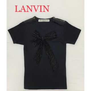 ランバンオンブルー(LANVIN en Bleu)の【USED】LANVIN  Tシャツ ジッパー リボン サイズ S(Tシャツ(半袖/袖なし))