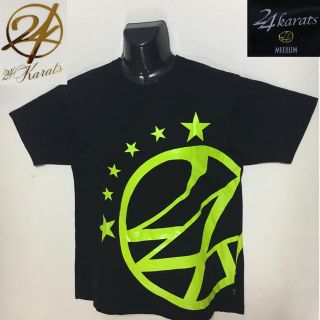 トゥエンティーフォーカラッツ(24karats)の24カラッツ◆デカロゴ Tシャツ TEE◆ブラック×ライム Mサイズ(Tシャツ/カットソー(半袖/袖なし))