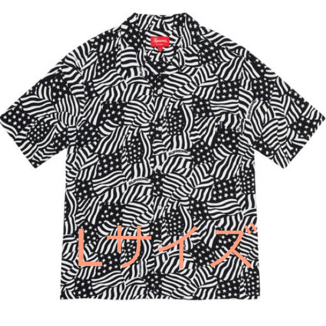 【Lサイズ】Supreme Flags Rayon S/S Shirt 黒