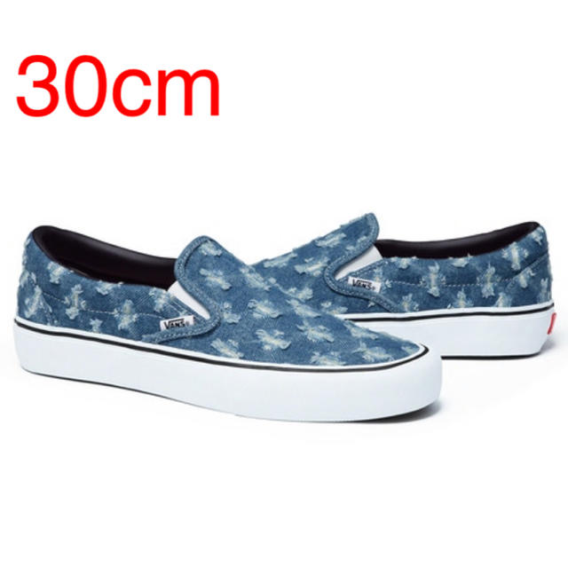 靴/シューズ30cm supreme vans denim スリッポン